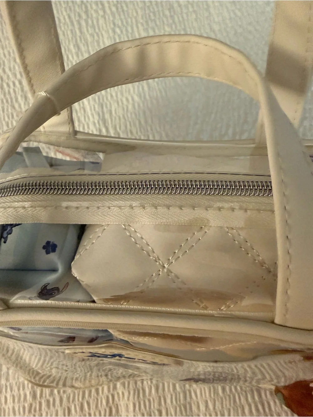 New womens Disney Stitch Travel Pouch Set in Light Blue and White